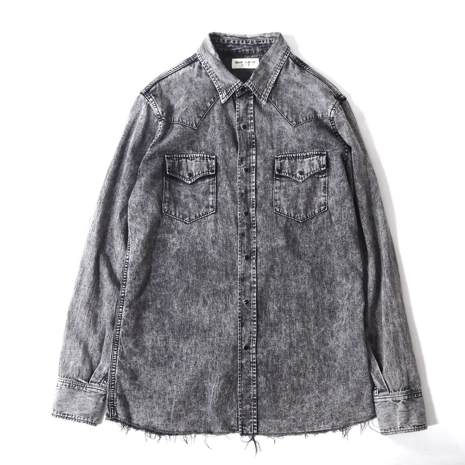 カ*ノ様 Saint Laurent デニムウエスタンシャツ XS Saint Laurent // Black Denim Snapped Western Shirt – VSP