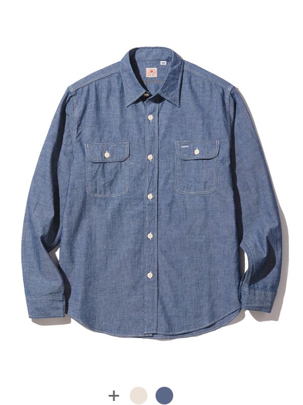 SUGAR CANE シュガーケーン シャツ 長袖 メンズ レディース シャンブレーシャツ ブランド L|S BLUE CHAMBRAY WORK SHIRTS WHITE CHAMBRAY WORK SHIRTS SC27850 SC27851