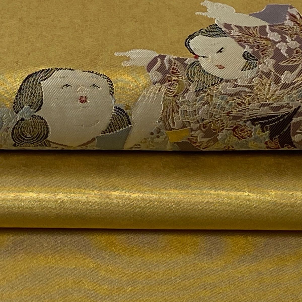 豪華絢爛綺麗美品紺クリスマス正絹袋帯★長嶋織物★ 衿秀 公式 帯揚 帯揚げ おびあげ 2色ぼかし 七宝地紋 胡蝶蘭