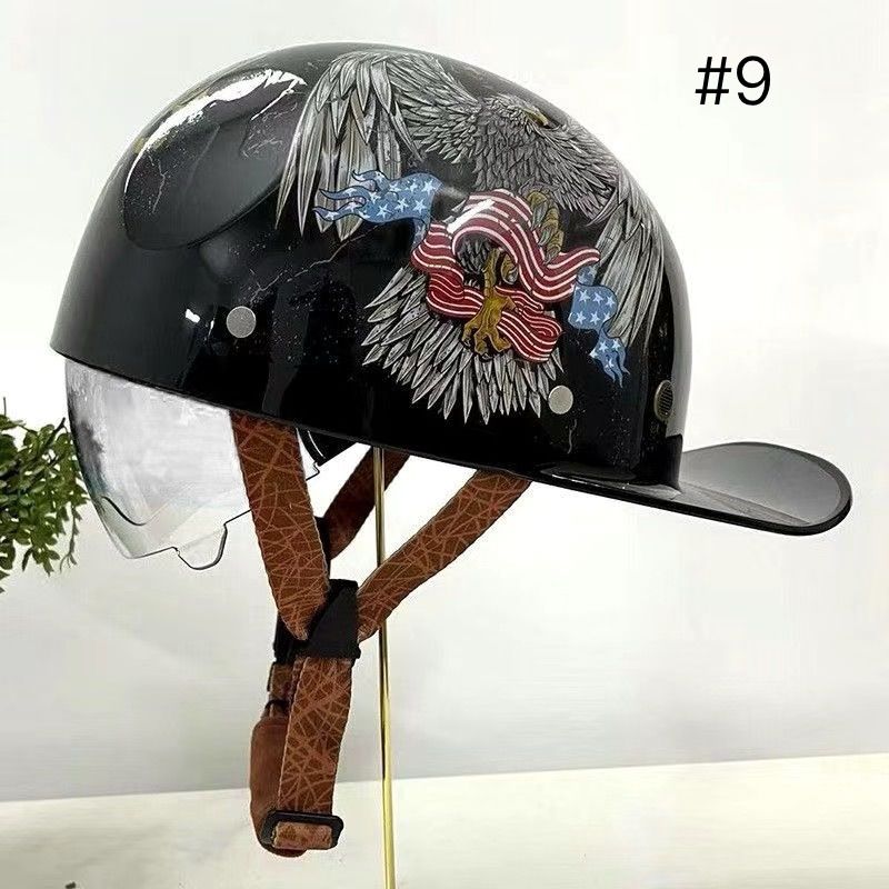 バイク用半ヘルメット 野球帽スタイル デビルデザイン カスタム