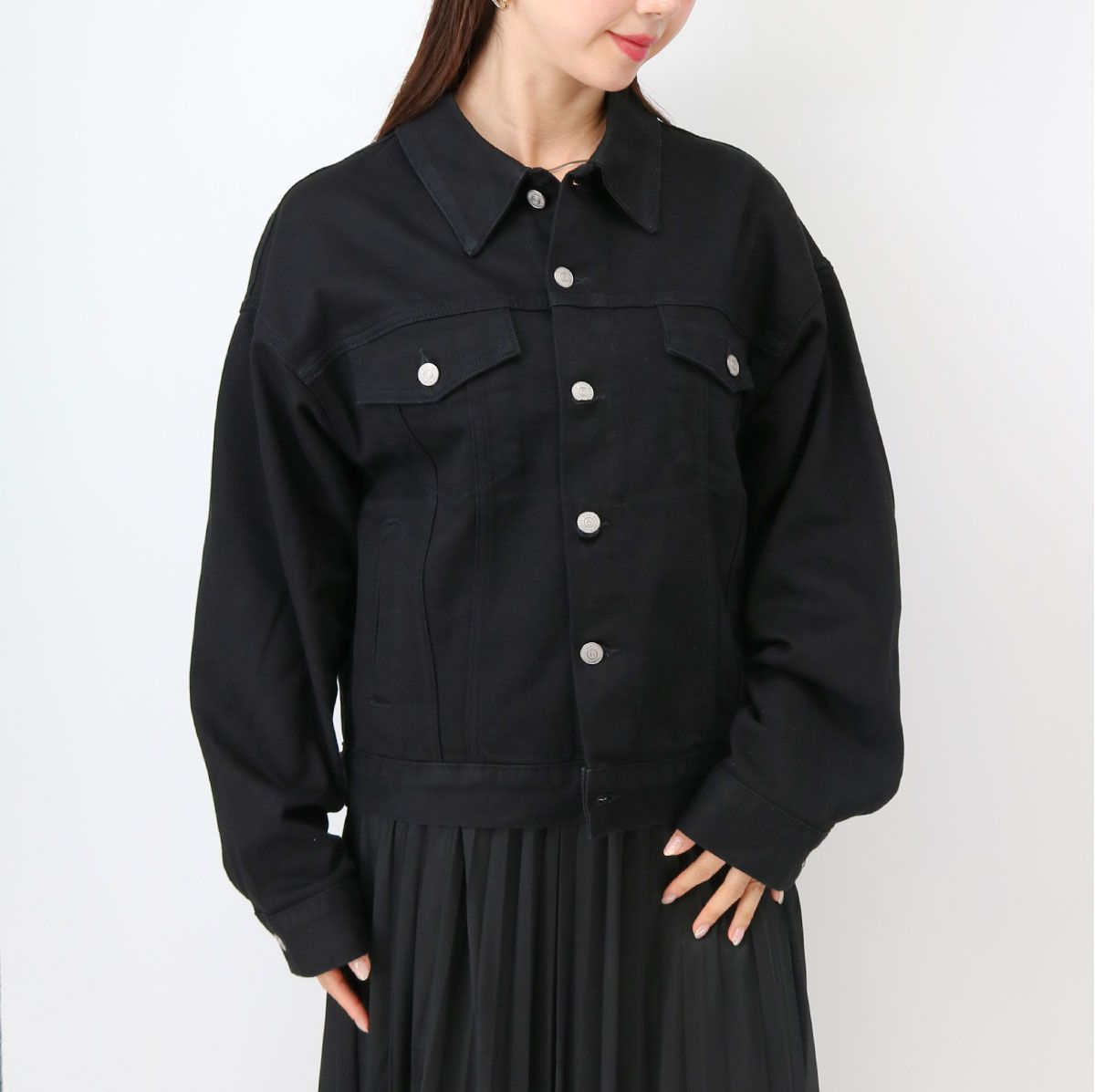 MM6メゾンマルジェラ デニムパッチワーク風デザイン ロングコート