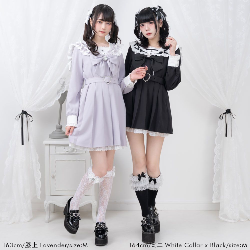 夢展望公式 [新品未使用] セーラービジューレースフリルワンピ