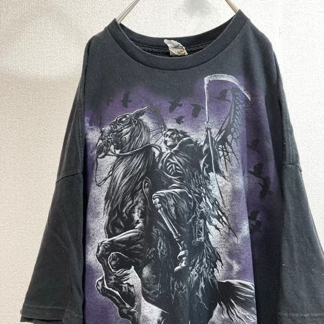 グリムリーパーTシャツ死神スカルドクロビッグロゴB系ストリート系