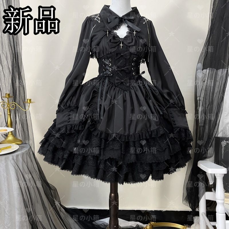オリジナルlolita刺繡入りゴシック暗黒系ロリータJSKワンピース　L355＃ オリジナル lolita ゴシック ロリータ 黒ロリ 暗黒系 L372＃の