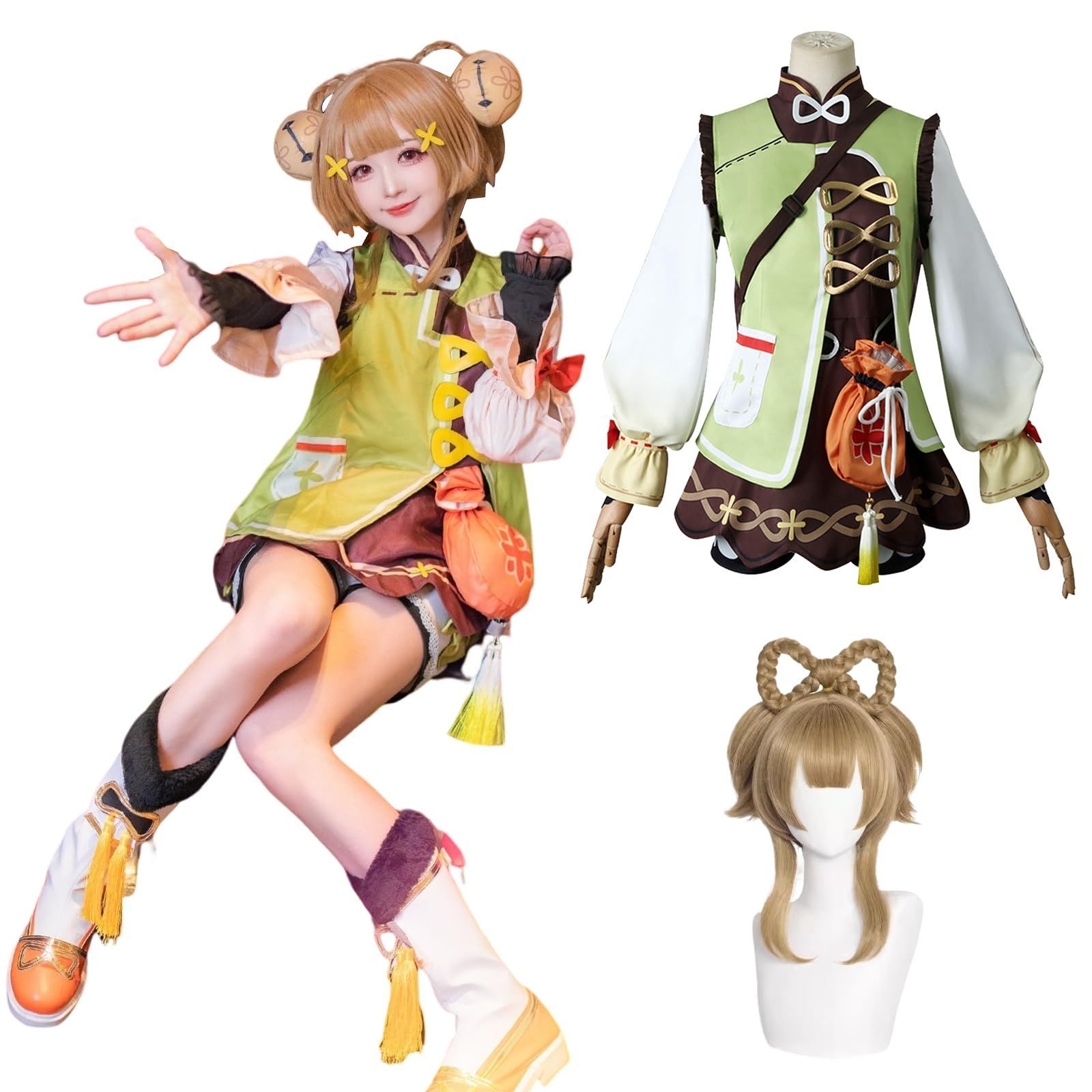 五次元 原神 子供 コスプレ衣装 ウィッグ付き ナヒーダ ヨォーヨ クレー コスプレ BJ0923ML