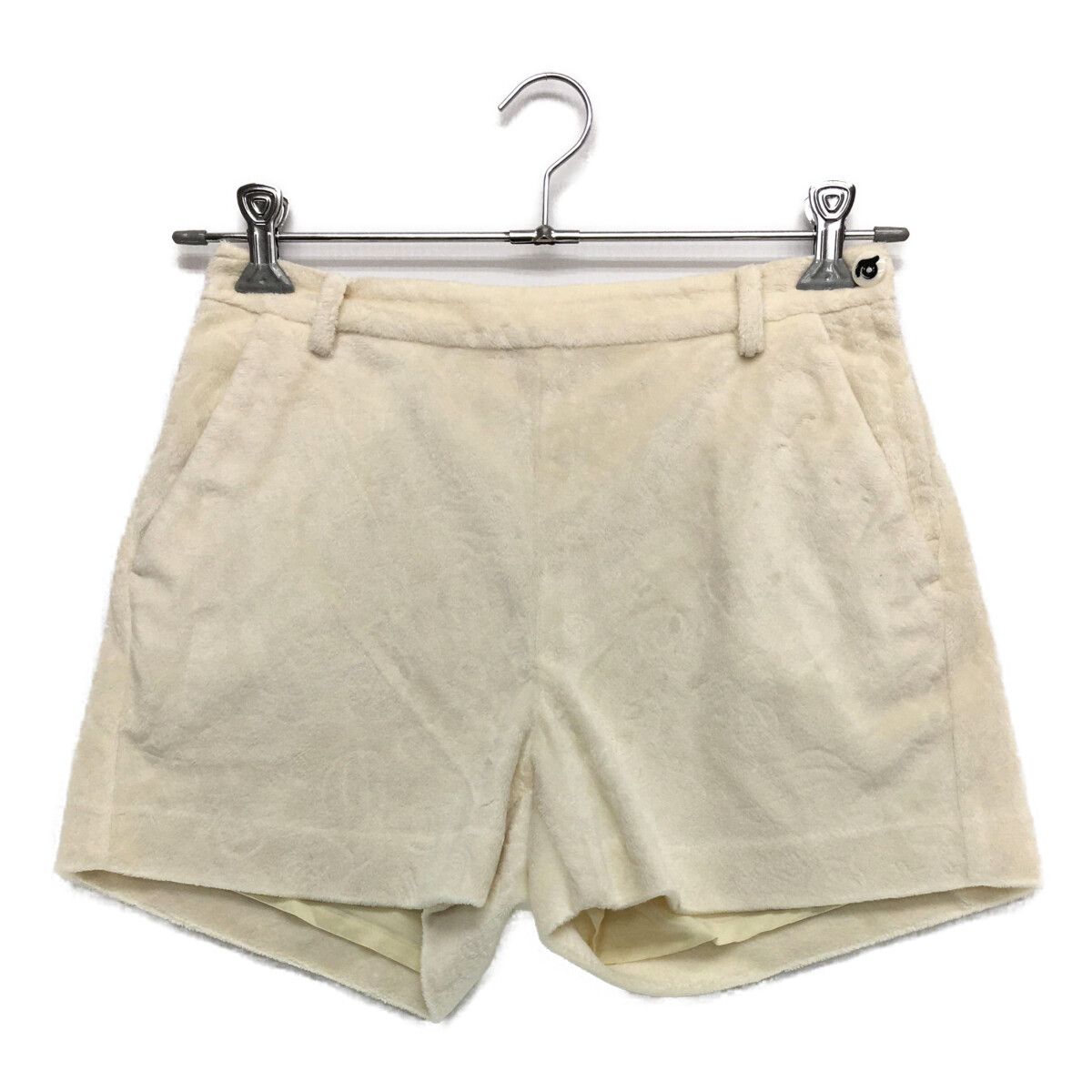 中古 レディース アルチビオ archivio ショートパンツ 38(M) アイボリー 白系 ベロア地 裏地付き ベア柄