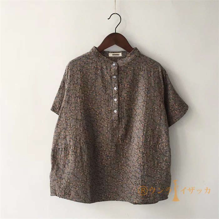 綿 ガーゼ シャツ ブラウス Tシャツ レディース 夏 春 ガーゼシャツ 2重ガーゼ 花柄 立ち襟 トップス 半袖 ゆったり 無地 コットン1 楽天市場】シャツ ブラウス 刺繡 ガーゼ 2重ガーゼ 花柄 折り襟