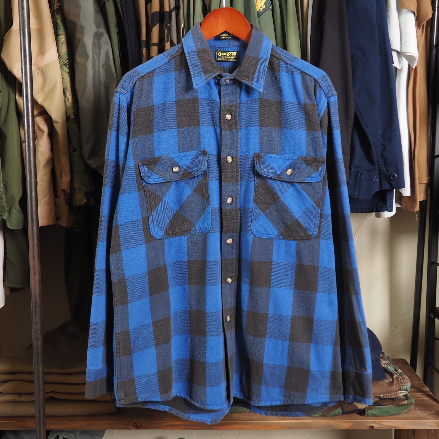 90s OSHKOSH オシュコシュ ブロックチェック アメリカ製 usa製