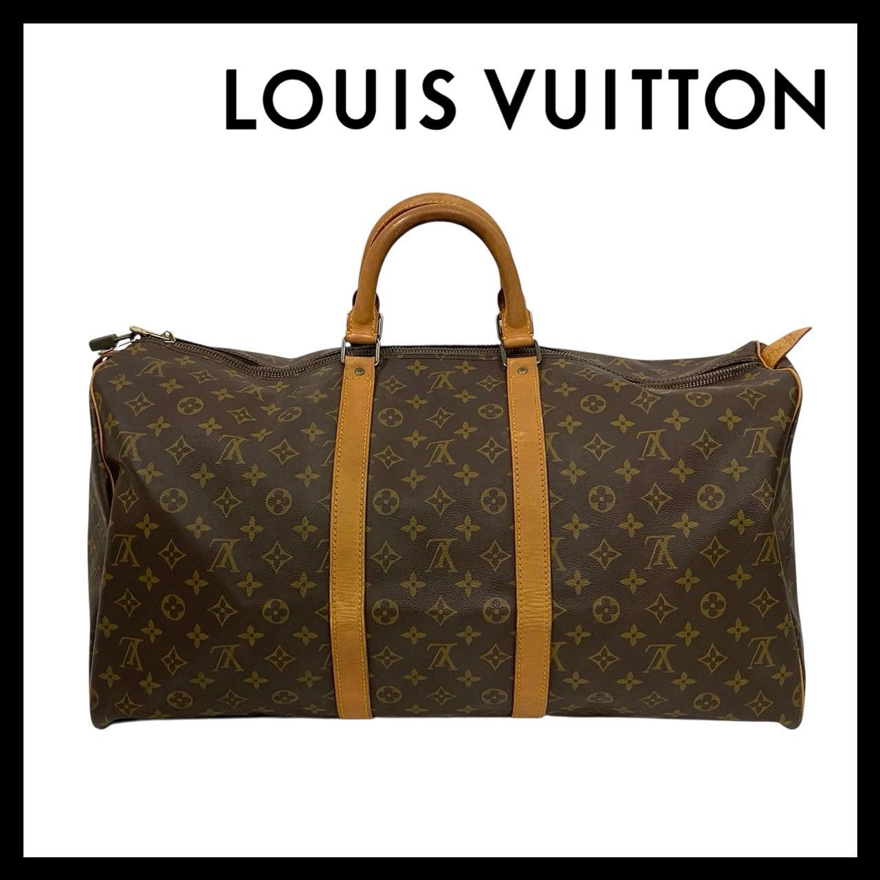 Y LOUIS VUITTON キーポル 55 モノグラム パドロック ボストンバッグ ブラウン|茶 ルイ ヴィトン 59155NY1