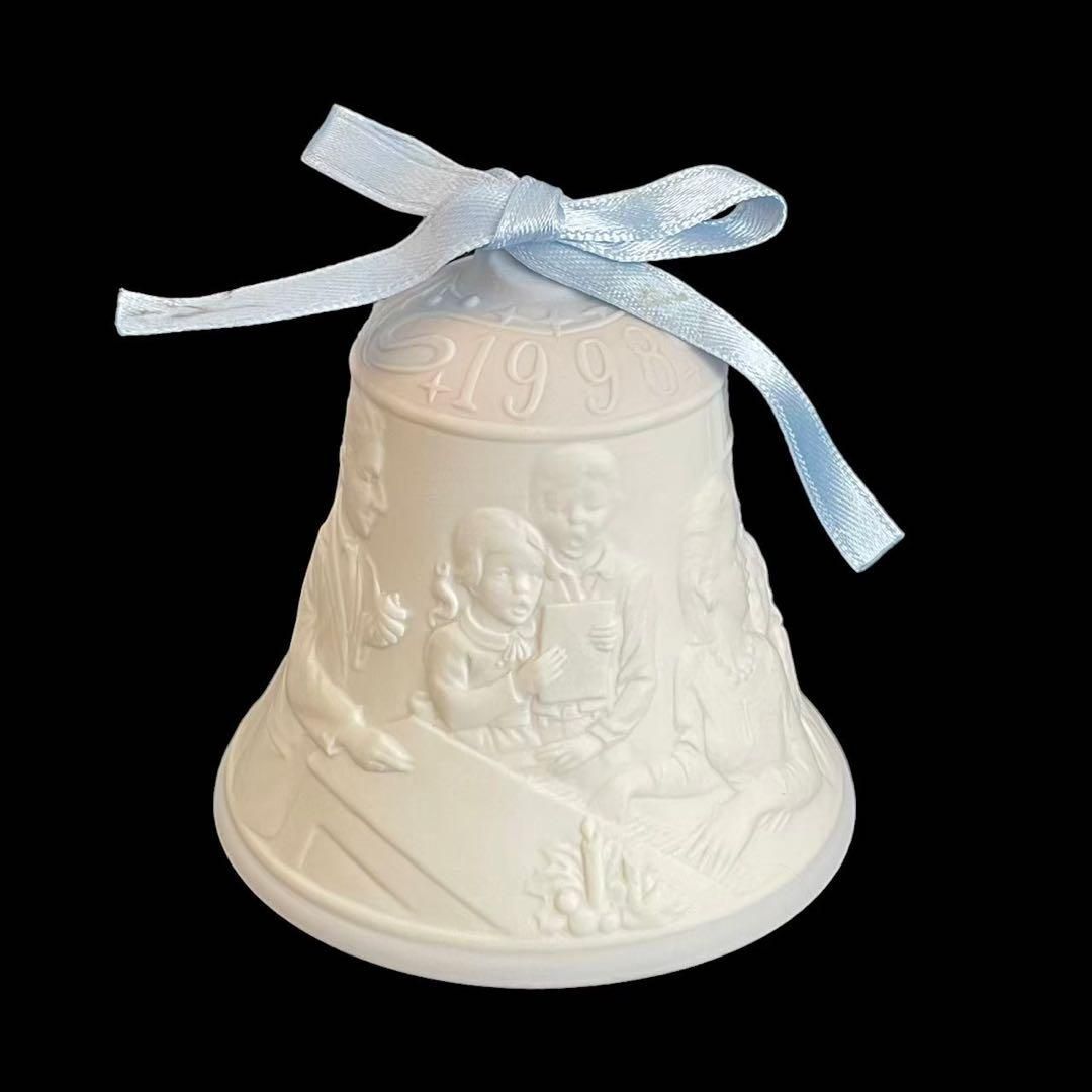 LLADRO リヤドロ クリスマスベル 1998 ベル 家族 ピアノ 白 水色