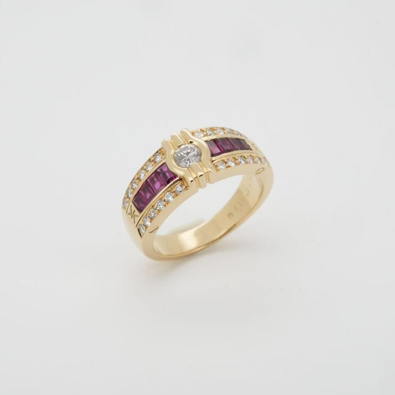コルロフ KORLOFF リング K18YG ルビー 1.10ct ダイヤモンド 0.50ct 指輪 約15号 レディース