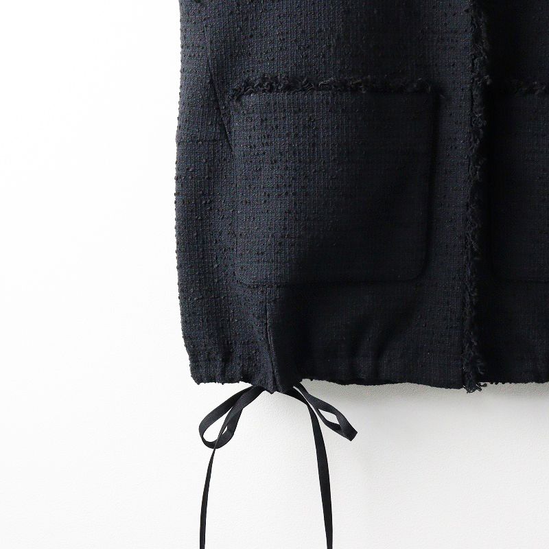 Gypsohila ジプソフィア 2Ribbon Tweed Gillet 黒