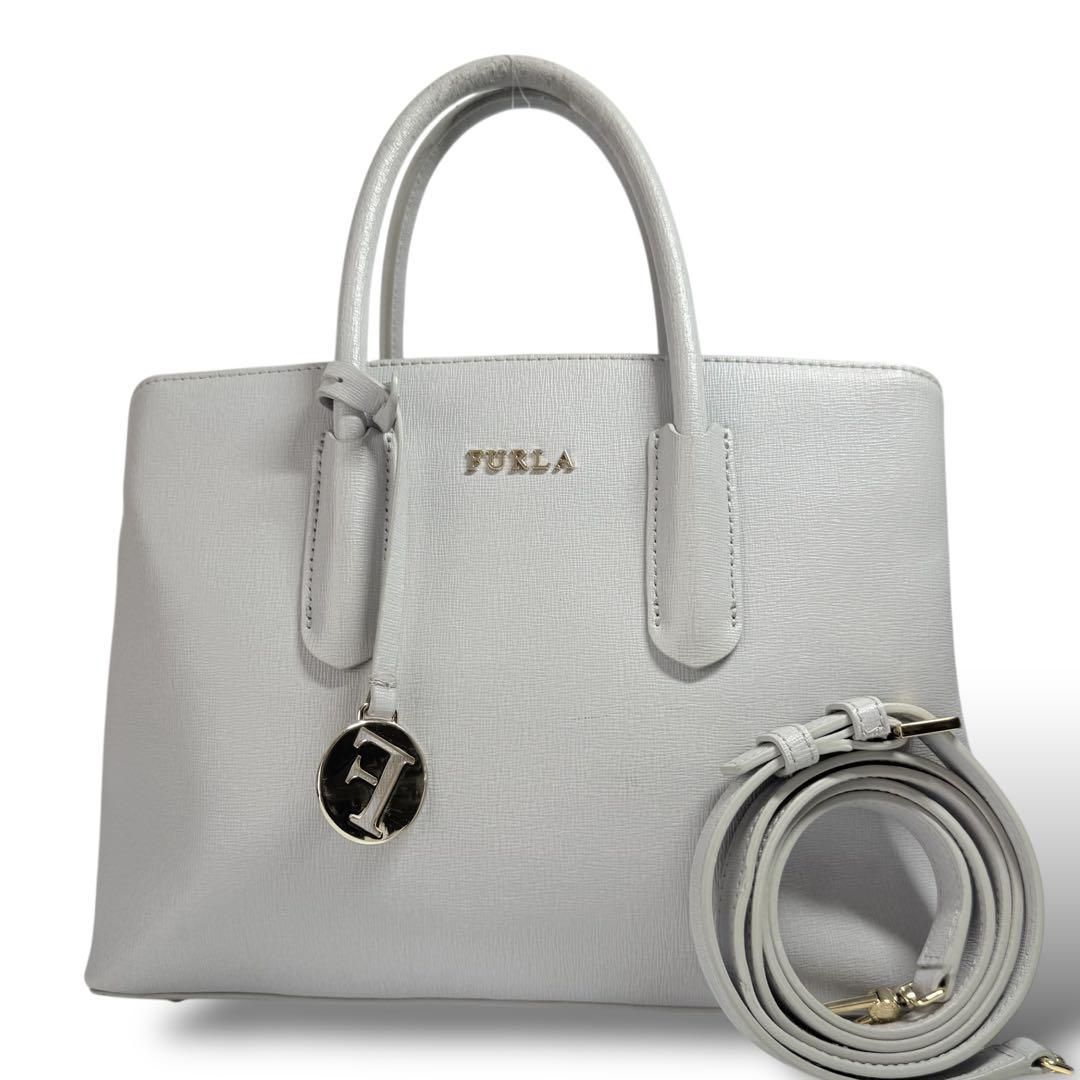 【未使用】FURLA Tessa グレー サフィアーノ ハンドバッグ 2way FURLA - 【未使用】FURLA Tessa グレー サフィアーノ