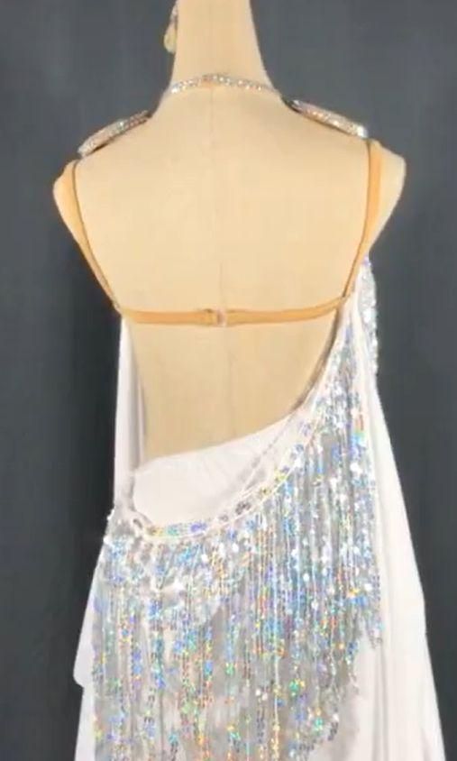 社交ダンスドレス ラテンドレス デモ用 ルンバ ホワイト