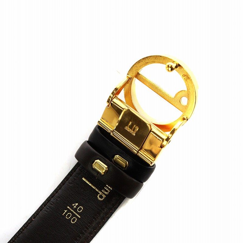 希少 dunhill ダンヒル レザーベルト シャイニークロコ 型押し ゴールド ダンヒル/クロコダイル/ベルト/d丸金バックル｜Yahoo!フリマ