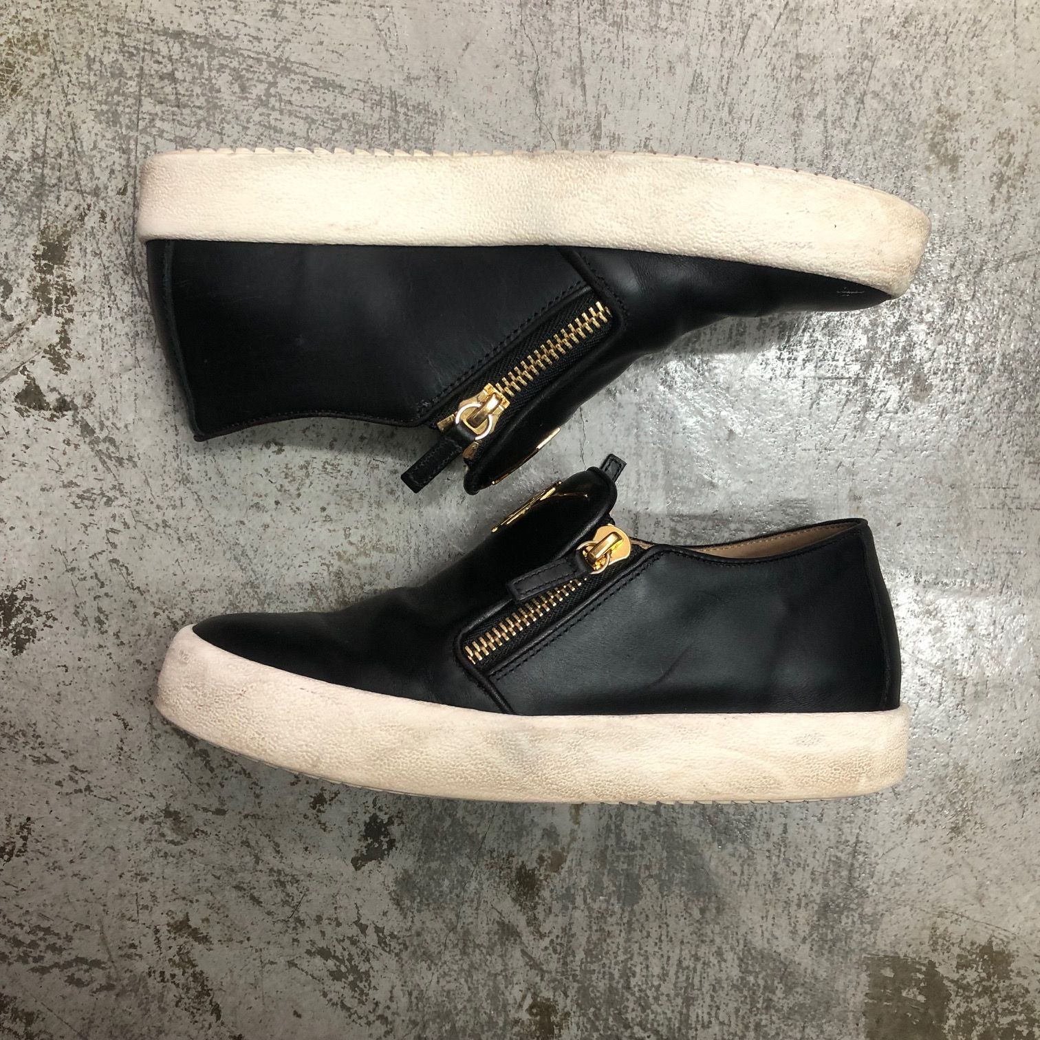 GIUSEPPE ZANOTTI ダブルジップ レザー スリッポン スニーカー ジュゼッペザノッティ　 41　74601A2