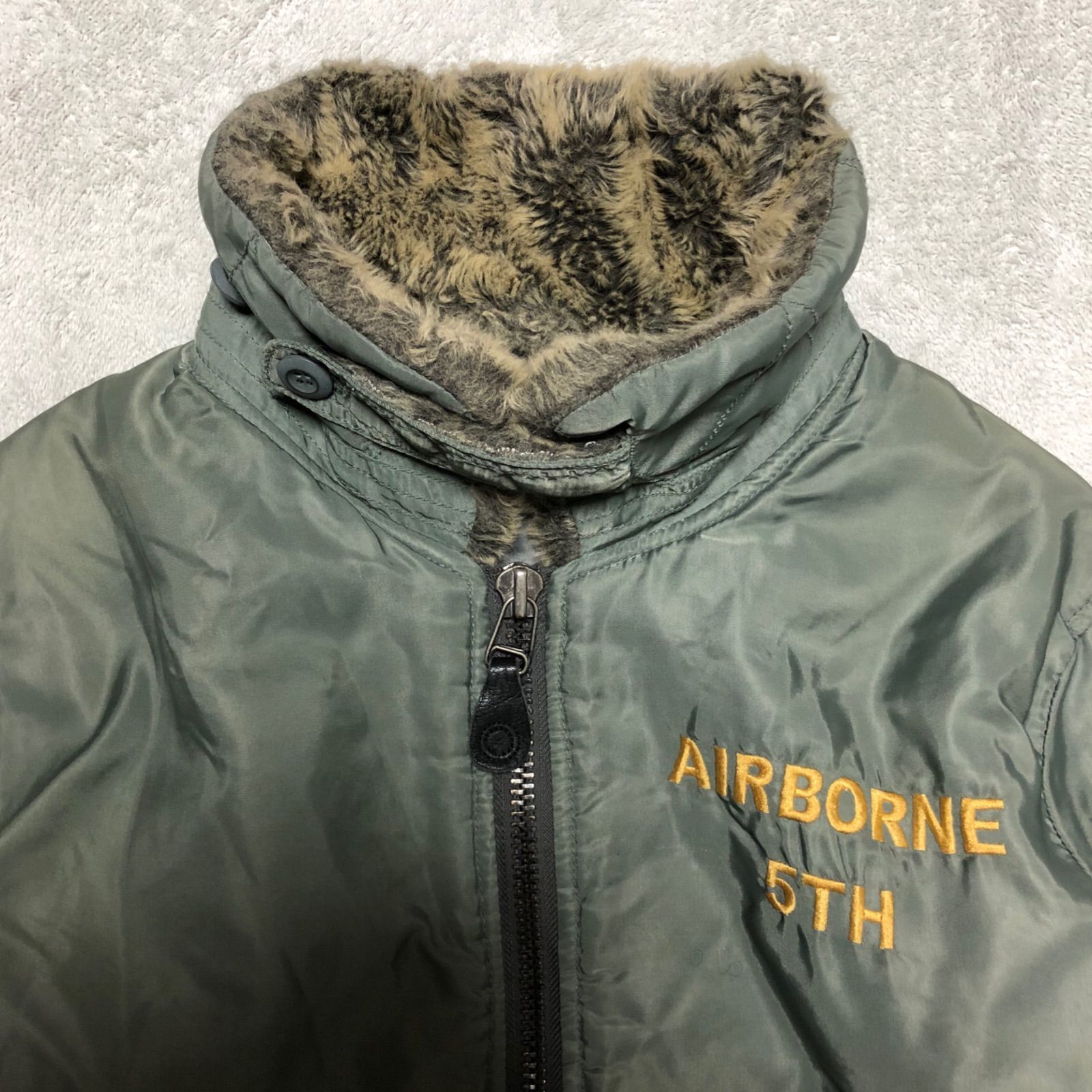 【美品】HOUSTON B-15D 日本製 SAGE 46サイズ(XXL) HOUSTON B-15D フライトジャケット ボンバージャケット