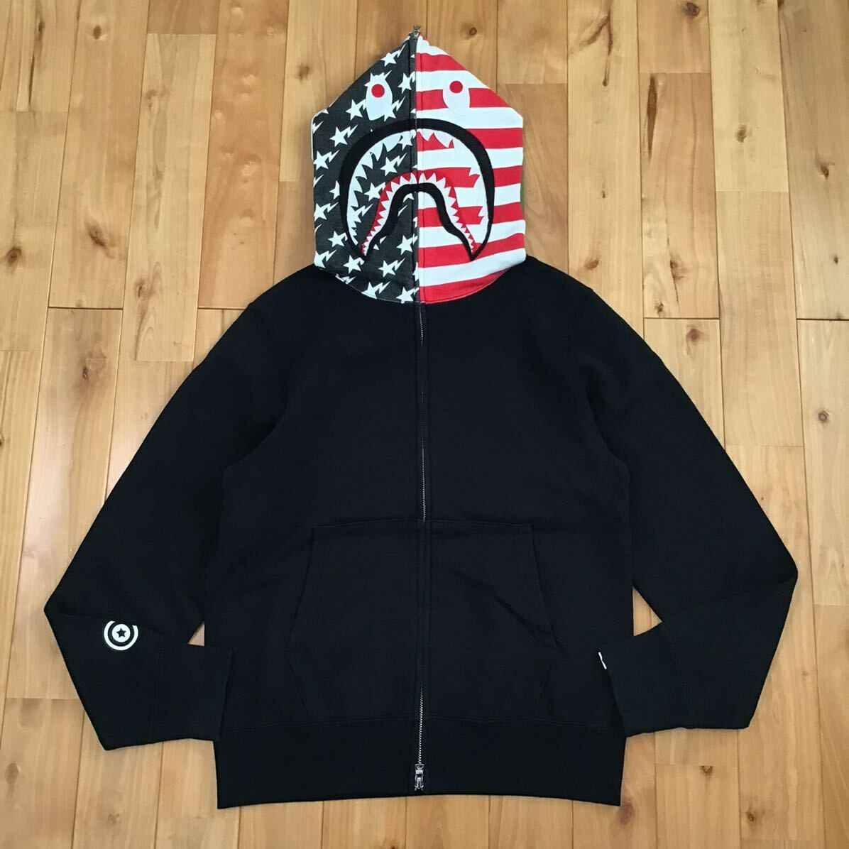 星条旗 シャーク パーカー Mサイズ American shark full zip hoodie a  