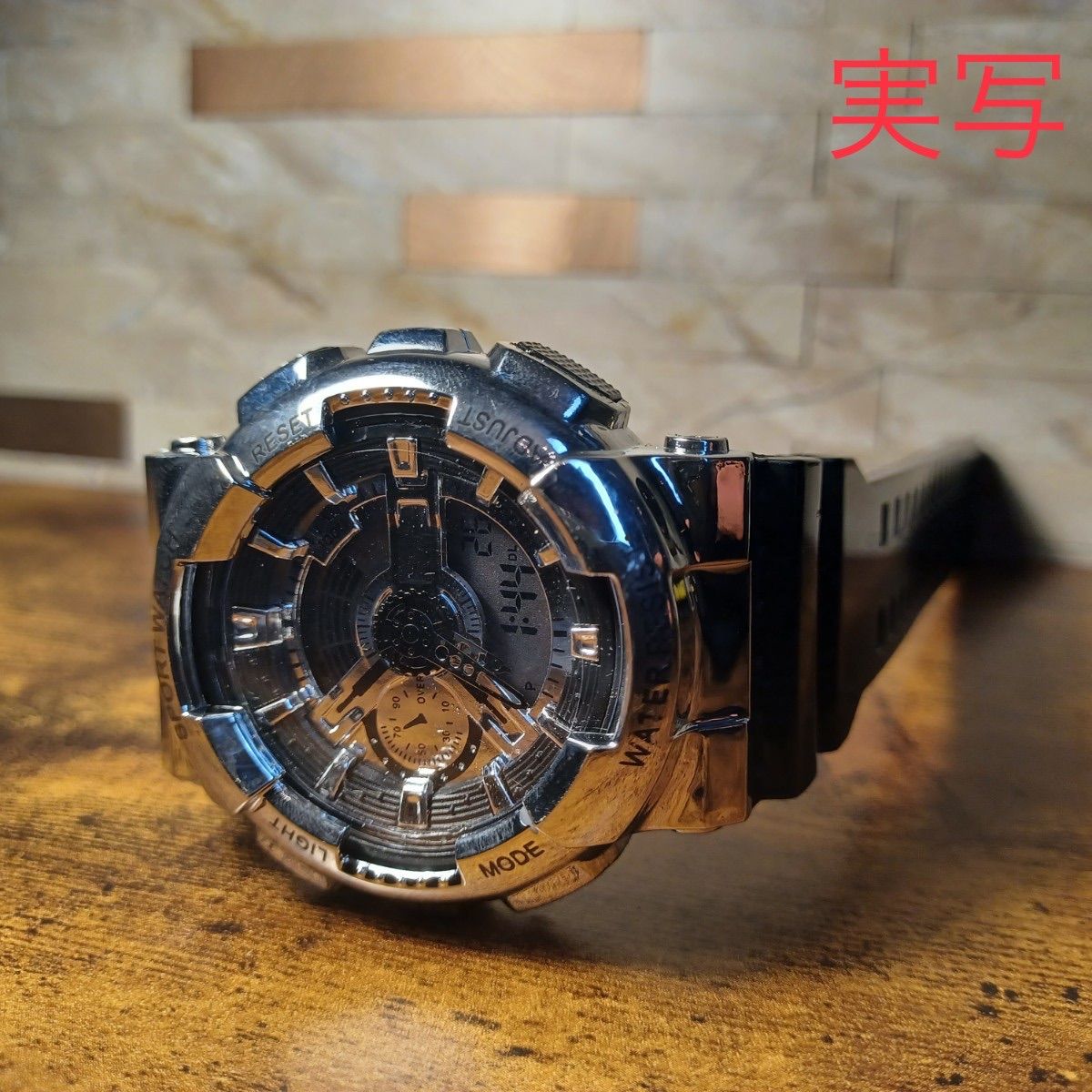 ⑧海外 ★アナログ✖️デジタル★ 腕時計デジタル 多機能 LED シルバー-3