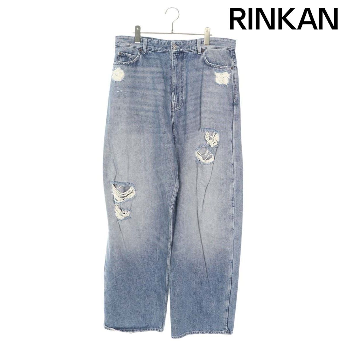 バレンシアガ  22SS  675218 TJW73 ダメージ加工バギーデニムパンツ メンズ M