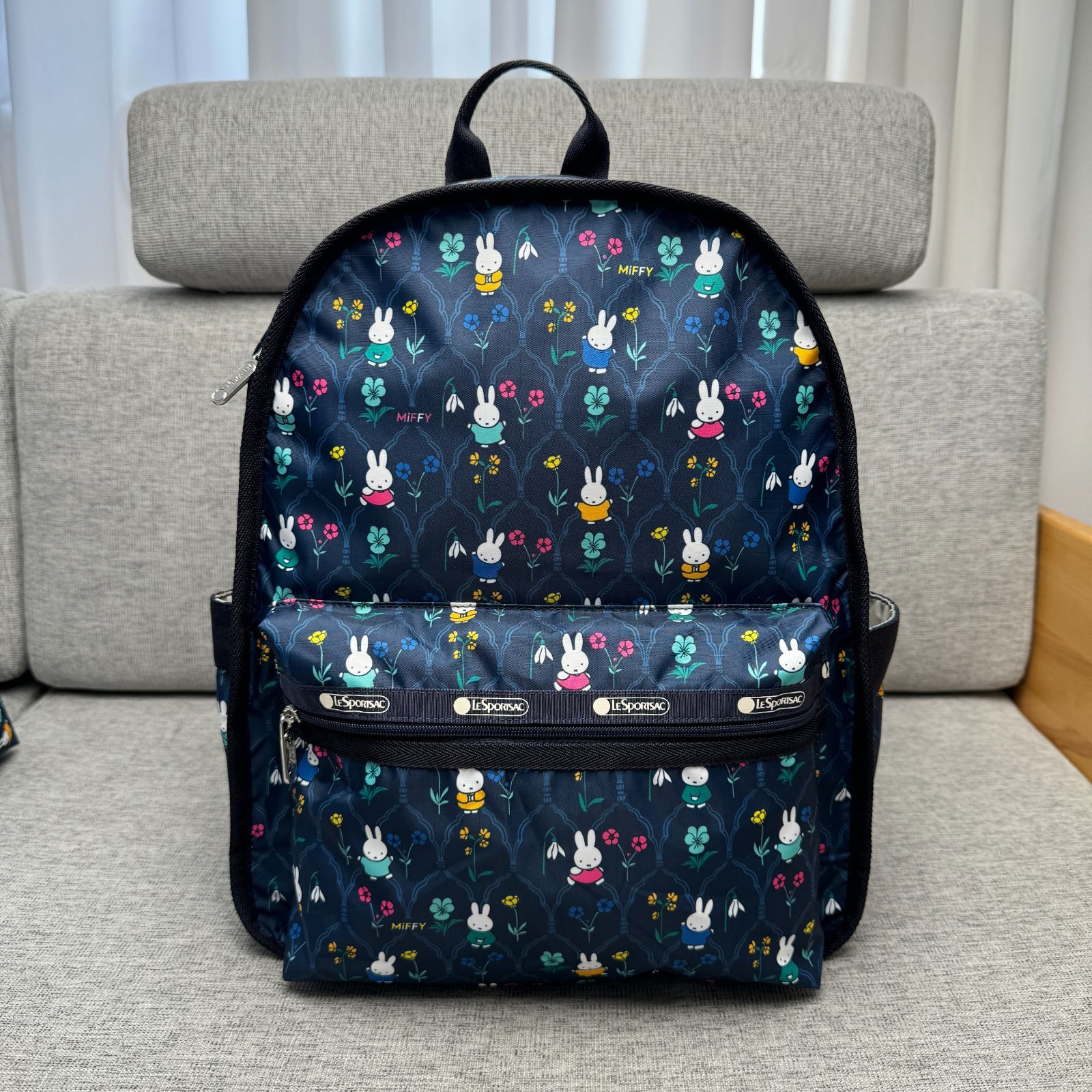 新品 Lesportsacレスポートサック リュックバッグ バックパック 通勤 通学 旅行カバン 3747 MIFFY ガーデンミッフィー