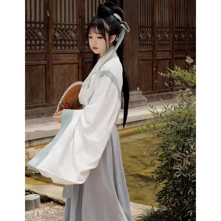 漢服 コート 明制漢服 コート ブラック ホワイト 【如梦霓裳&拾翠】_