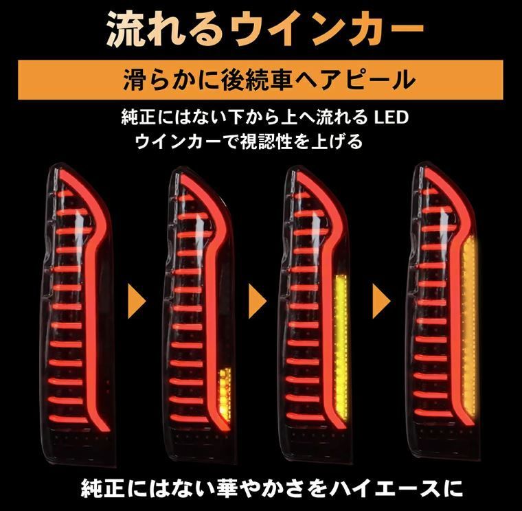 トヨタ・ハイエース テールランプ ハイエース 200系 テールランプ LED テール ランプ