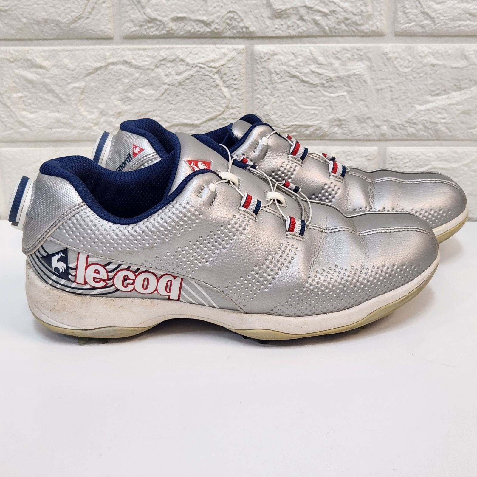 レビュー高評価の商品！ 中古】le coq sportif ゴルフシューズ 22.5 レディース シルバー シューズ(女性用)