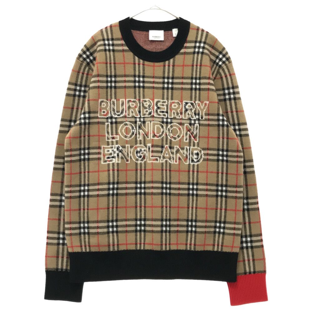 BURBERRY (バーバリー) Vintage Check Crewneck Logo Sweater