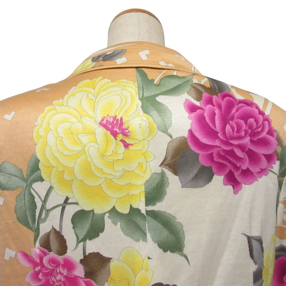 LEONARD レオナール　花柄　コットン　ジャケット　L LEONARD - レオナール LEONARD PARIS ジャケット テーラード