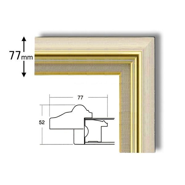 日本製 油絵額縁/フレーム 【F3号/アイボリー】 壁掛けひも/アクリル
