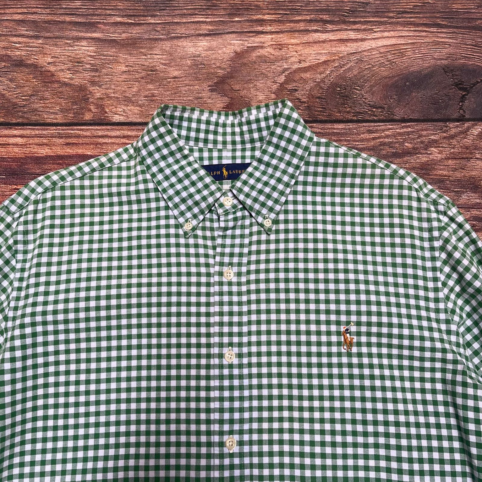 ラルフローレン　RALPHLAUREN　ギンガムチェックシャツ　長袖シャツ　XL