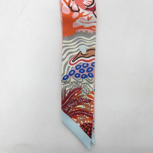 エルメス HERMES ツイリー シルク100％ スカーフ 総柄 魚柄 フランス製 