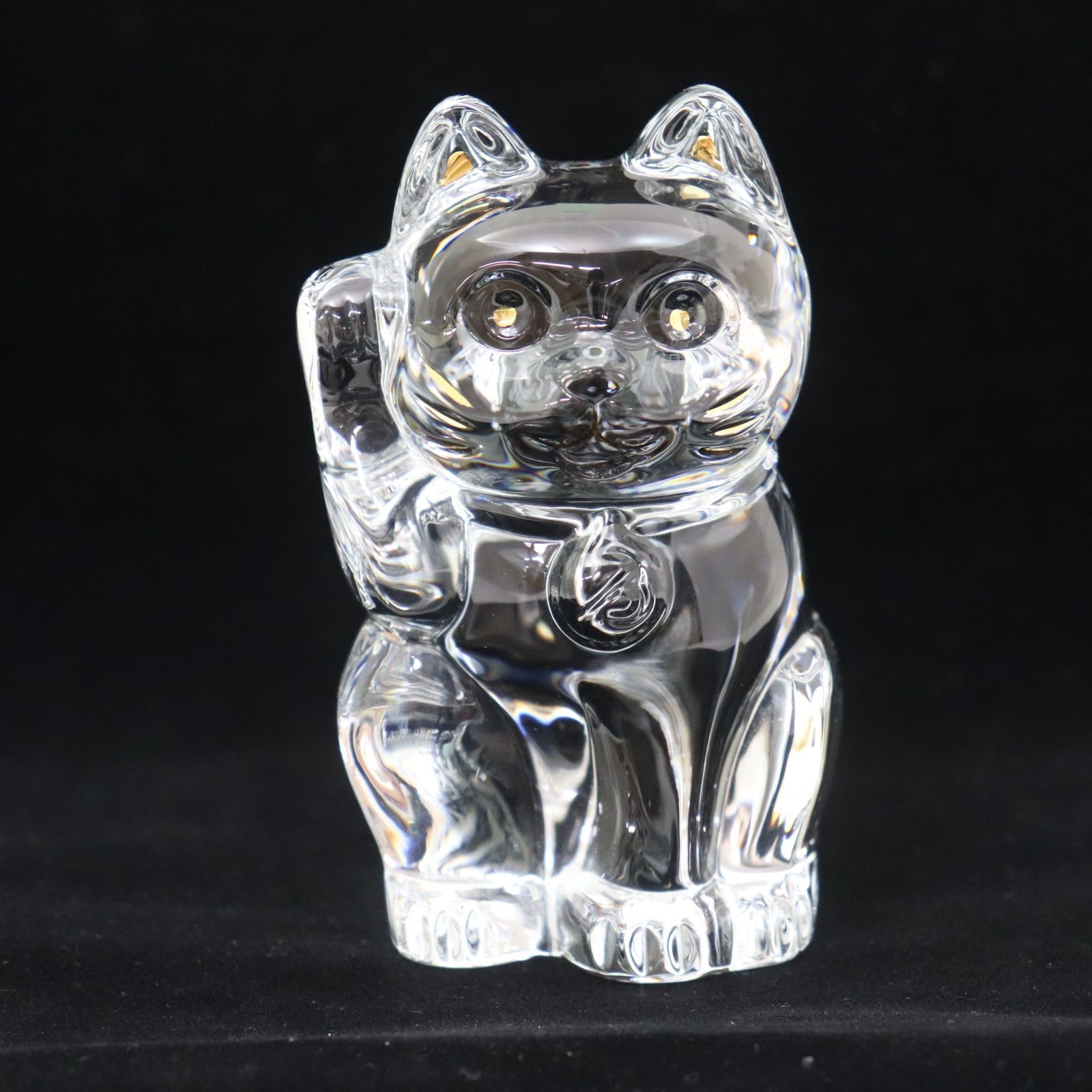 ITZI261ASINK Baccarat バカラ 招き猫 ラッキーキャット モチーフ 右手上げ クリスタル オブジェ クリスタルガラス 飾り インテリア