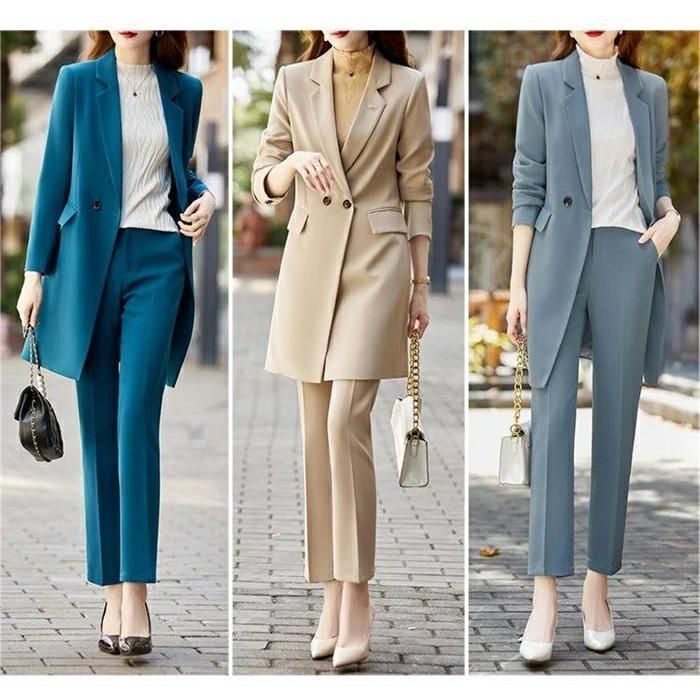 セットアップ スーツ レディース パンツスーツ フォーマル セレモニー ビジネススーツ 洗える 大きいサイズ テーラードジャケット＆ワイドパンツ 2点セット 入学 MAAHADDERANG_COM