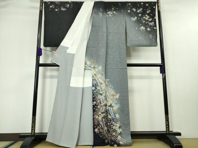 平和屋本店□極上 吉乃一廉 幻の辻が花 訪問着 暈し染め 金彩 銀通し地