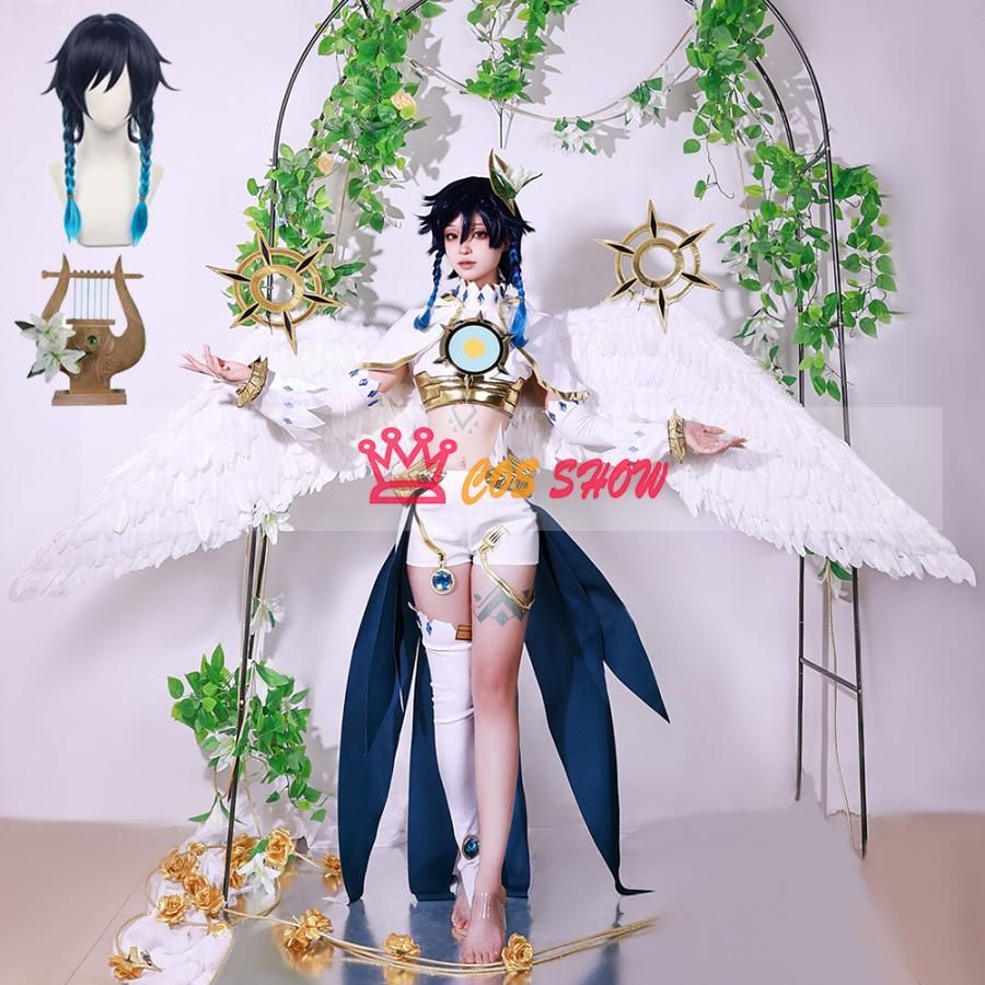 豪華版 原神 Genshin げんしん ウェンティ 漫画版 コスプレ衣装 cosplay 仮装 ウィッグ 道具 翼 追加 イベント クリスマス ハロウィン