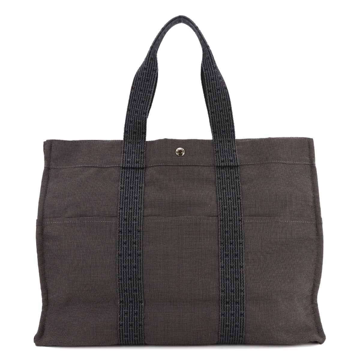 エールライン○PMキャンパス○シルバー金具○使用感あり○グレー系○トートバック エールライン○PMキャンパス○シルバー金具○使用感あり○グレー