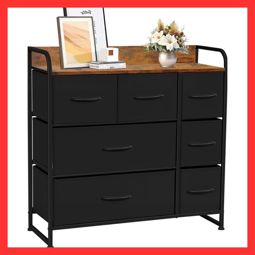 大容量収納チェスト 3段タイプ 洋服タンス 引き出し収納 収納ボックス 衣類収納 おしゃれ ブラック モダンデザイン シンプル 省スペース 一人暮らし 寝室 リビングにも最適 組立簡単 安定構造