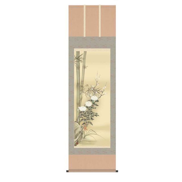 掛軸 花鳥画 [四君子] 田中広遠 尺五 [H30A1-039]【代引き不可