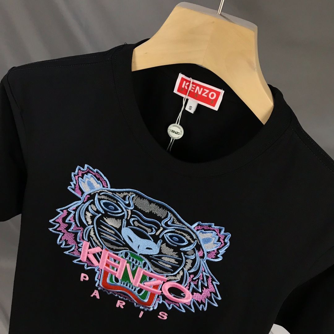 KENZO 半袖Tシャツ 虎デザイン ブラック - メルカリ