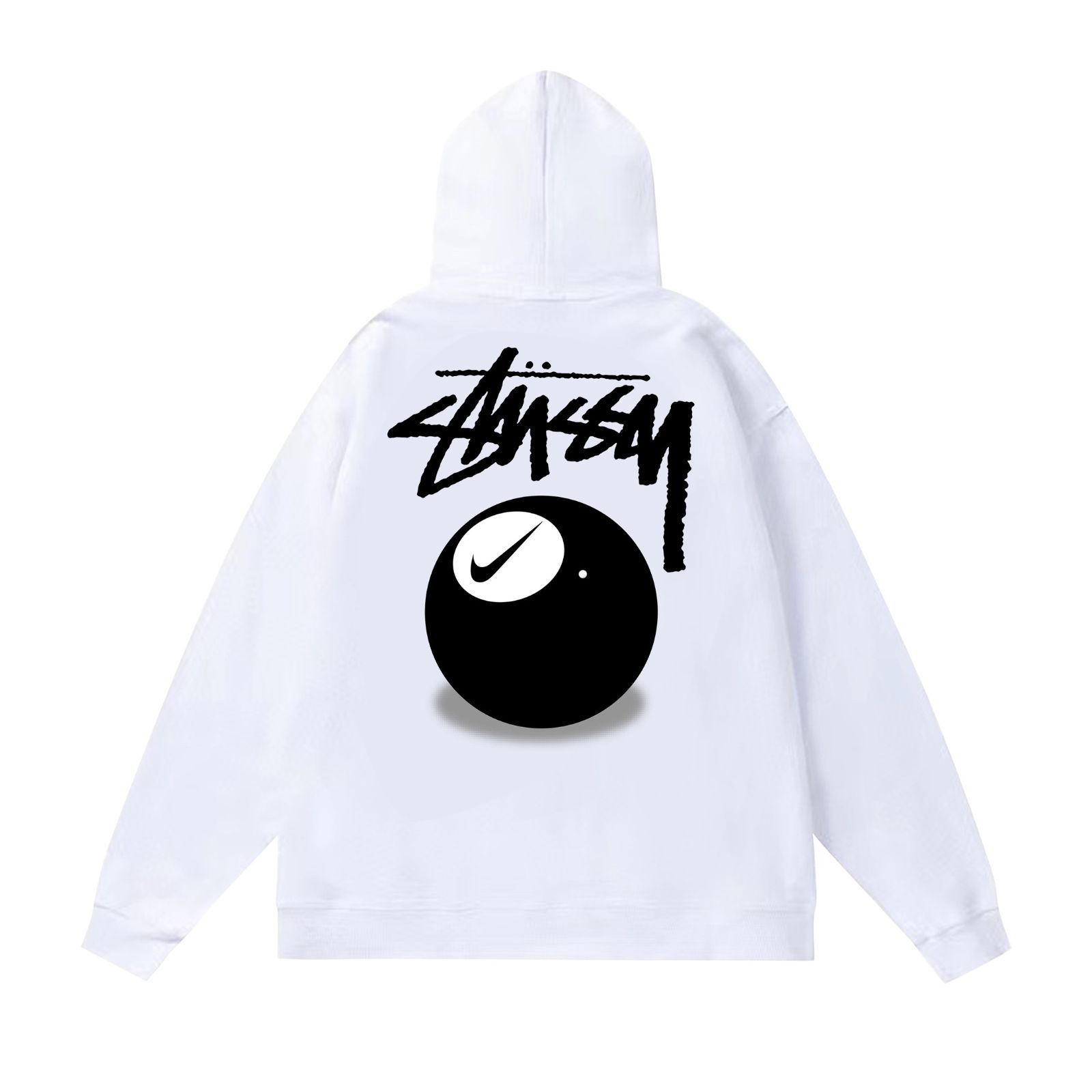 STUSSY ロゴブラックビリヤードプリントフーディ 男女兼用 ホワイト　グレー　ベージュ　3色