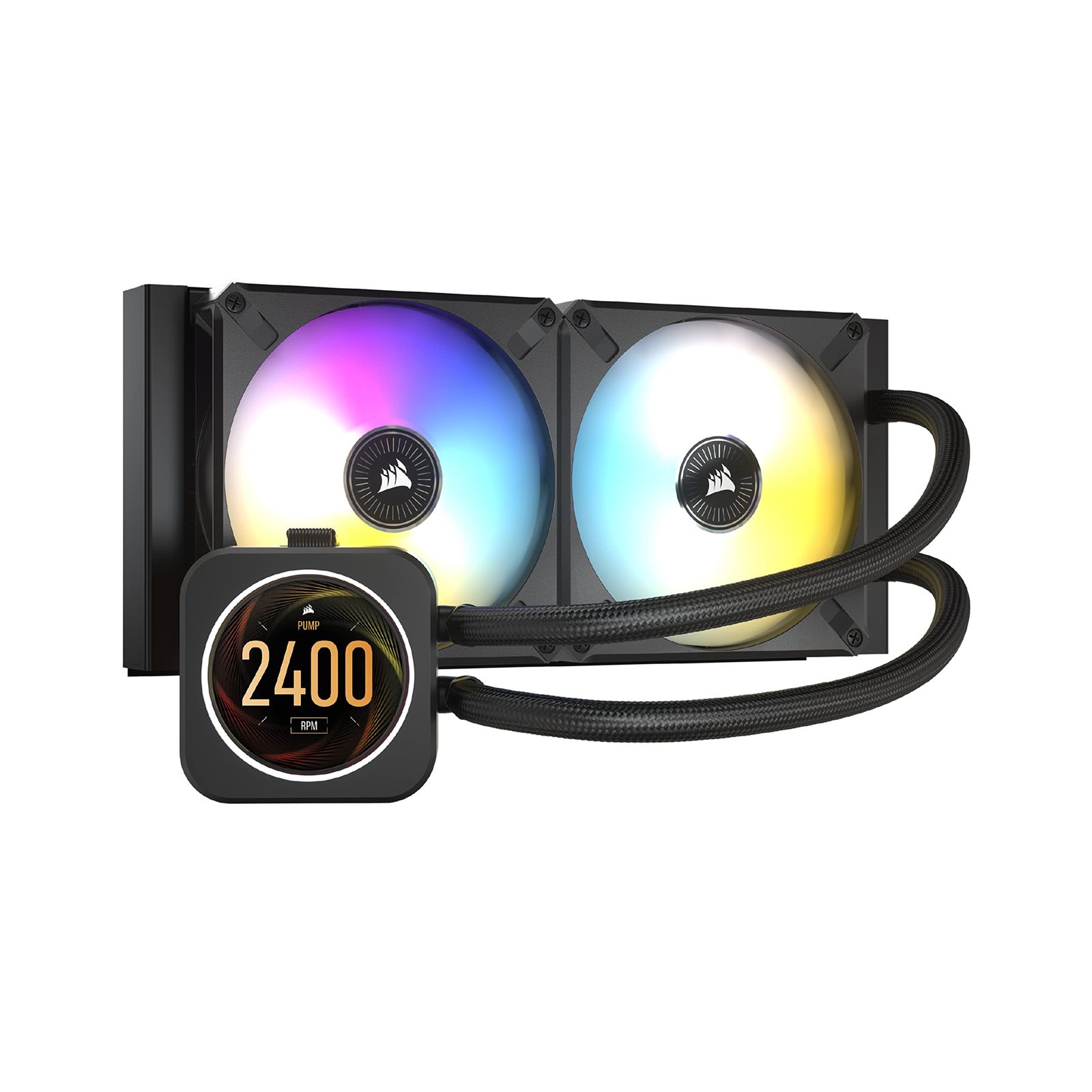 CORSAIR 一体型簡易水冷CPUクーラー 240mm iCUE H100i ELITE CAPELLIX LCD CW-9060061-WW カスタマーズ可能LCD スクリーン付きモデル [ブラック] [240mm(スクリーン付)] [H100i]