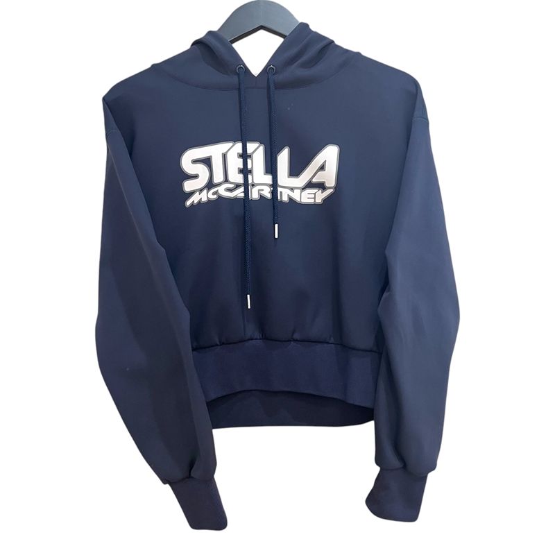 ステラ マッカートニー STELLA McCARTNEY ロゴプリント クロップドパーカー 36 603682 ネイビー ポリエステル レディース パーカー