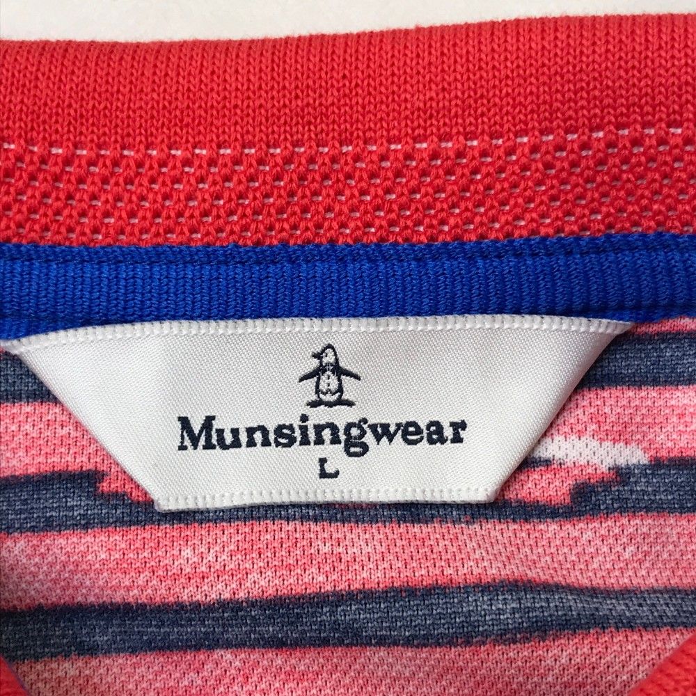 サイズ：L MUNSING WEAR マンシングウェア  半袖ポロシャツ ボーダー 総柄 レッド系 [240101435499] ゴルフウェア レディース ストスト 楽天市場】MUNSINGWEAR マンシングウェア 半袖ポロシャツ