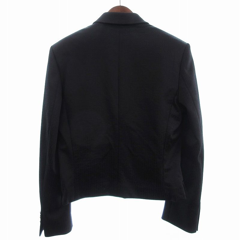 バルマン BALMAIN ロゴ ジャガード テーラードジャケット ダブル 黒