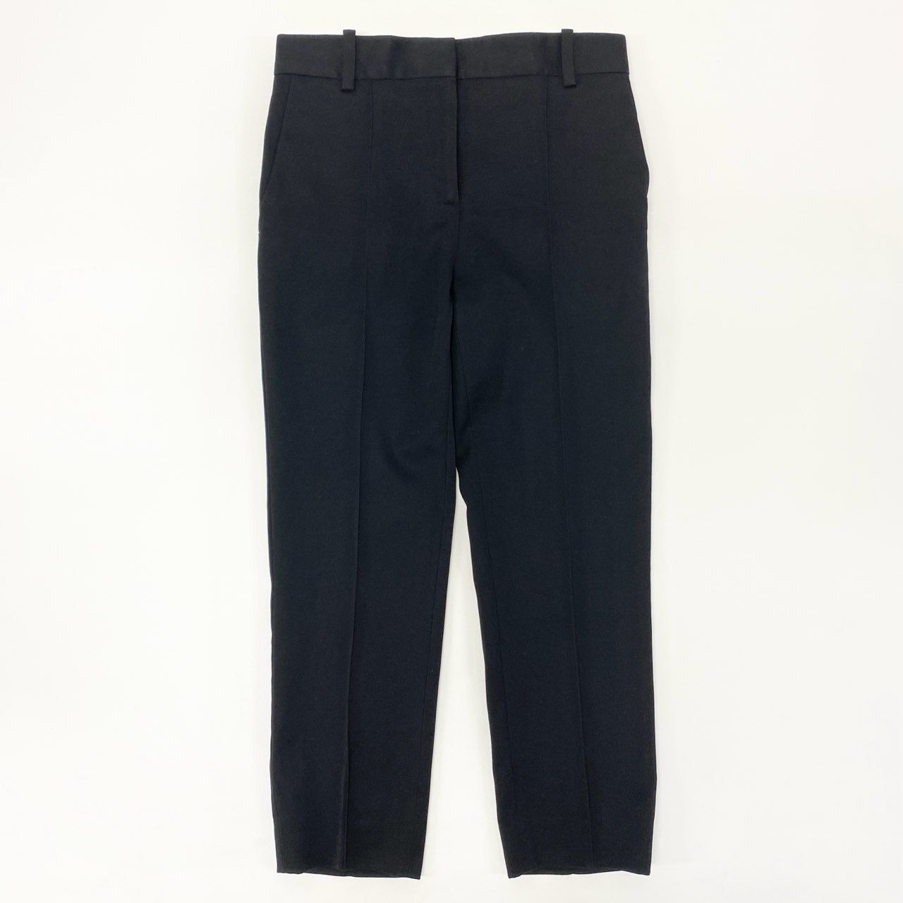 22i16 CELINE セリーヌ フィービー期 ウールカシミヤ スラックスパンツ テーパードパンツ ボトムス 34 ブラック レディースu02t