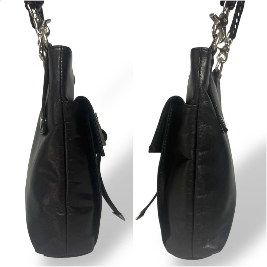 バッグ y2k jean paul gaultier l chain bag Jean Paul Gaultier Vintage Leather Chain Bucket Bag with
