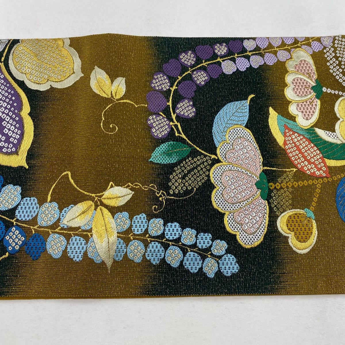 ◇最高級【綿麻浴衣】黒アヤメ菖蒲の品ある涼しゆかた◇着物としても