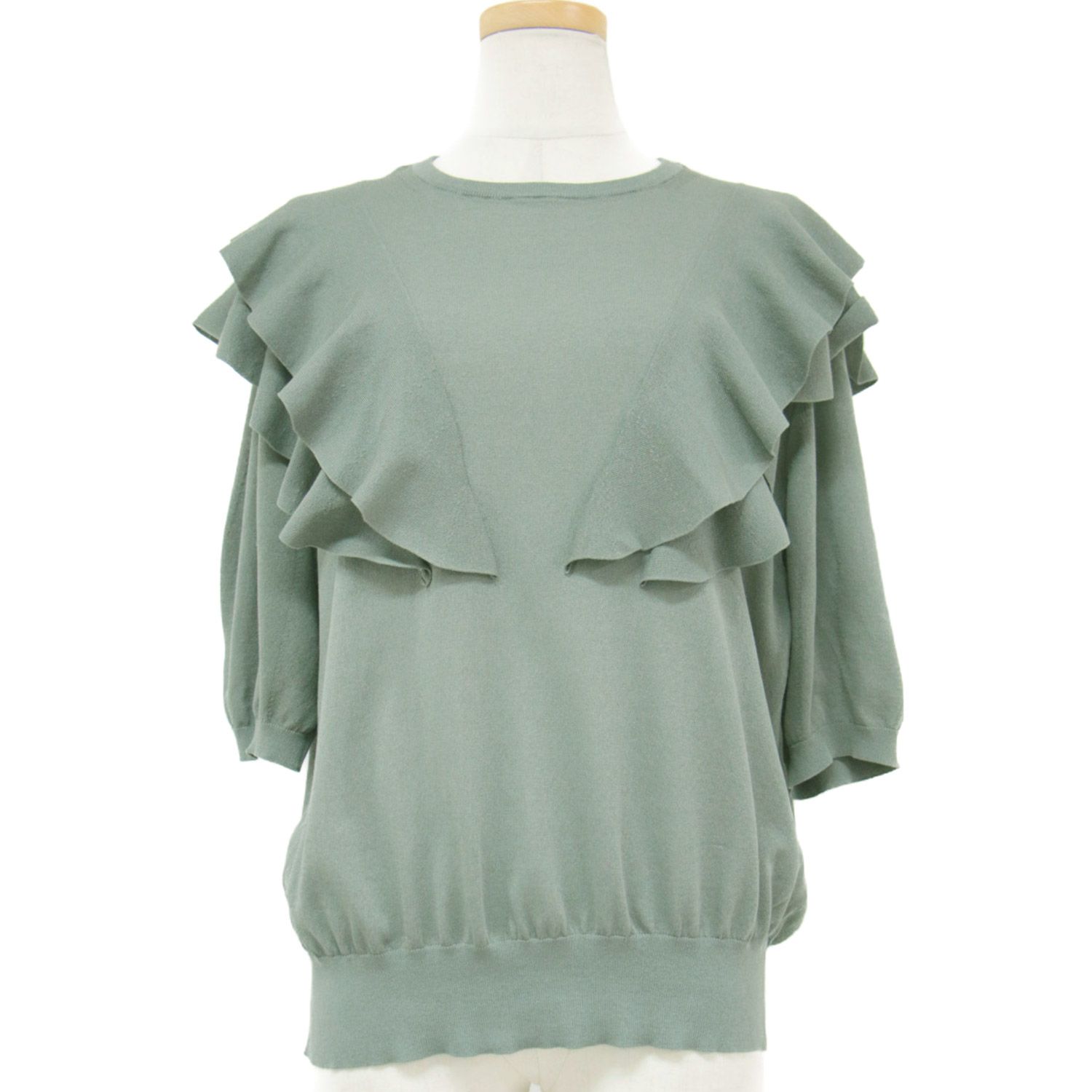 ドゥロワー DRAWER コットン プルオーバー トップス レディース 36 ネイビー/ブルー 日本製 bb11dd-rk07s17274 ドゥロワー Drawer コットン 7G ケーブル ホール クルーネック ニット